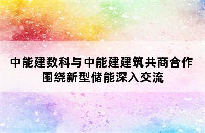 中能建数科与中能建建筑共商合作 围绕新型储能深入交流